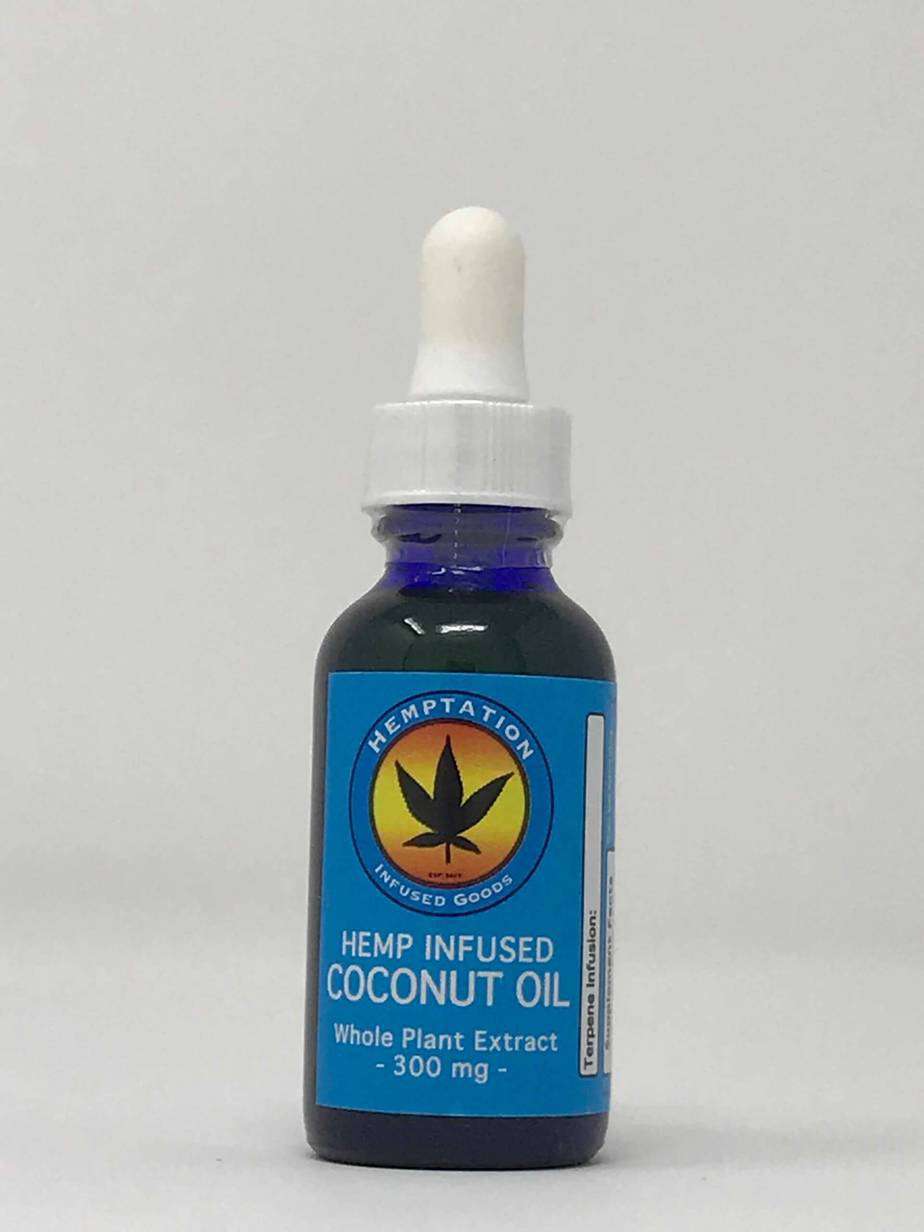 Hemptation Hemp Infused Coconut Oil Whole Plant Extract 300 mg