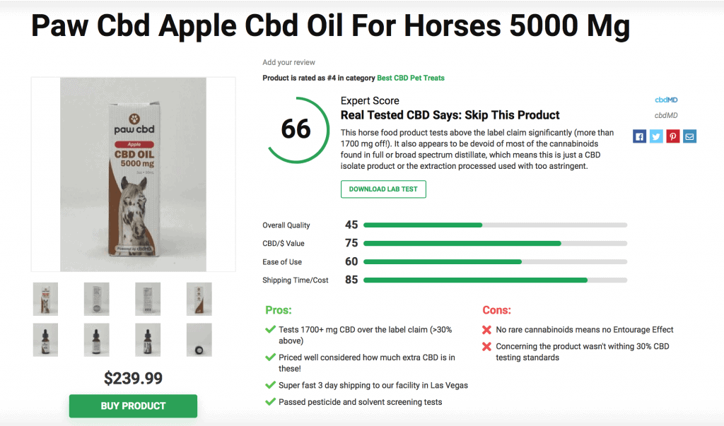Paw CBD Apple Oil For Horses 5000 Mg