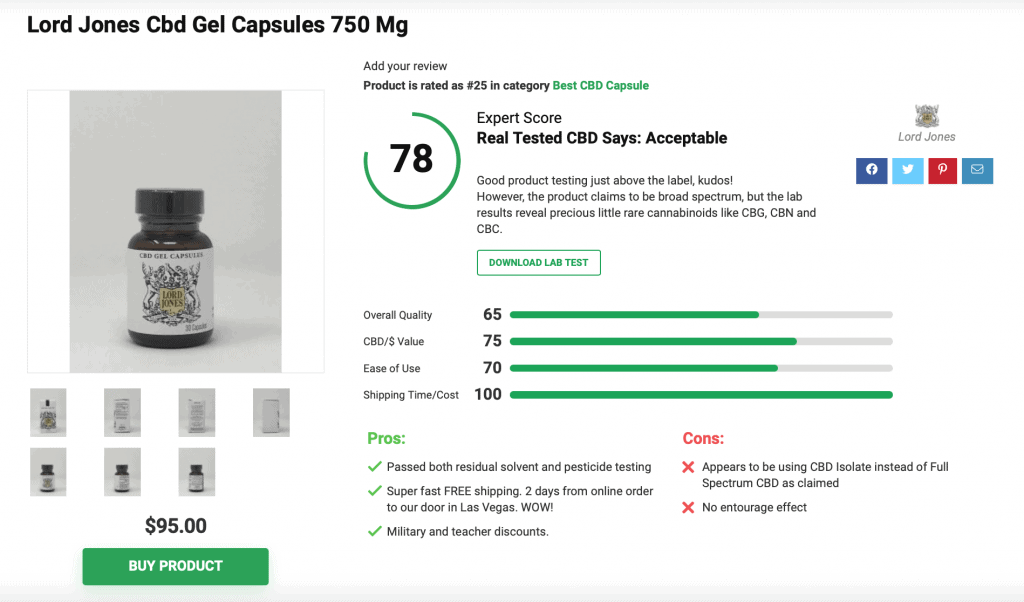 Lord Jones Cbd Gel Capsules 750 Mg