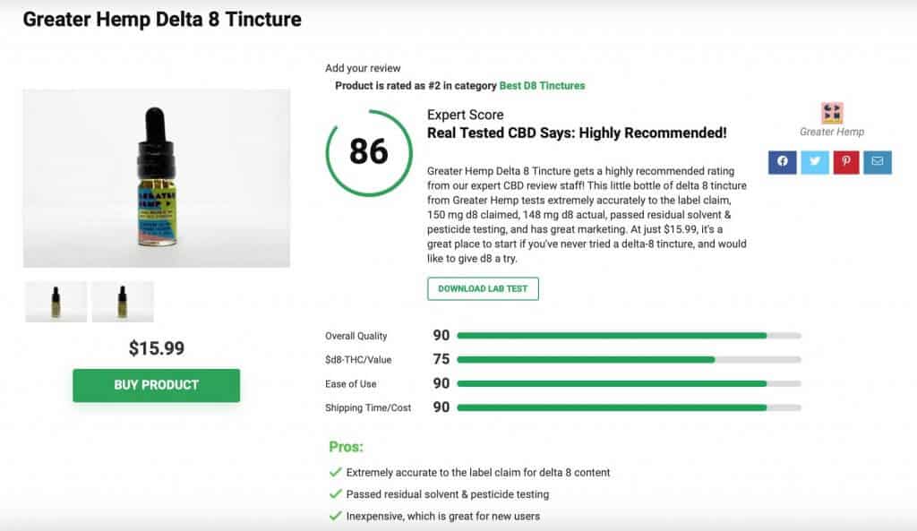 Greater Hemp Delta 8 Tincture